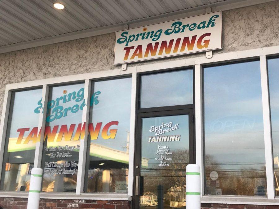 Spring Break Tanning, located on Metacom Avenue, is a popular indoor tanning salon for RWU students.