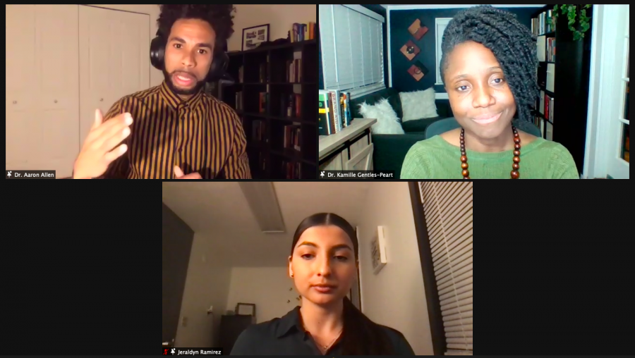 Caption%3A+Dr.+Aaron+Allen+and+Dr.+Kamille+Gentles-Peart+answered+questions+regarding+police+brutality%2C+white+supremacy+and+defunding+the+police.