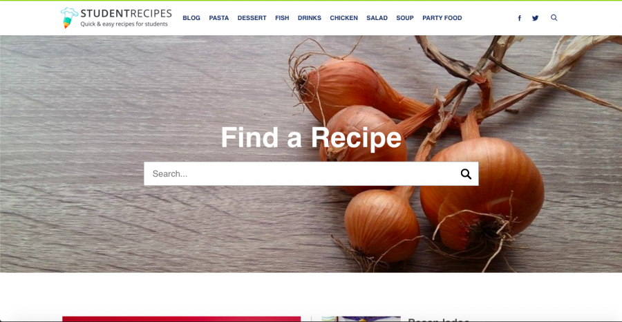 Studentrecipes.com is a website aimed at students with its inexpensive and easy recipes. 