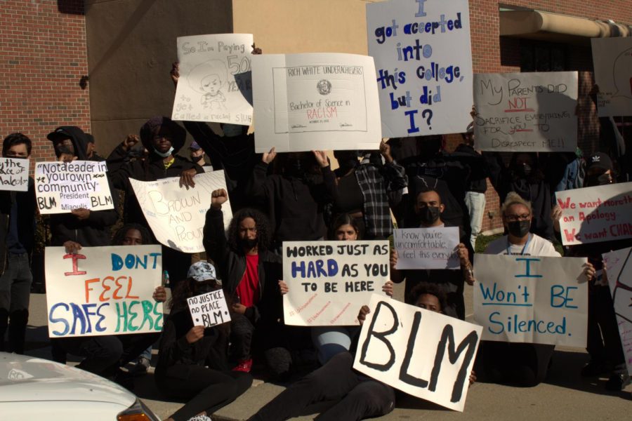 Students protested the university amid investigations into multiple bias incidents on campus on Saturday, Oct. 23.