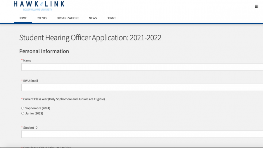 The Student Hearing Officer application can be found on Hawk Link under Student Senates page.