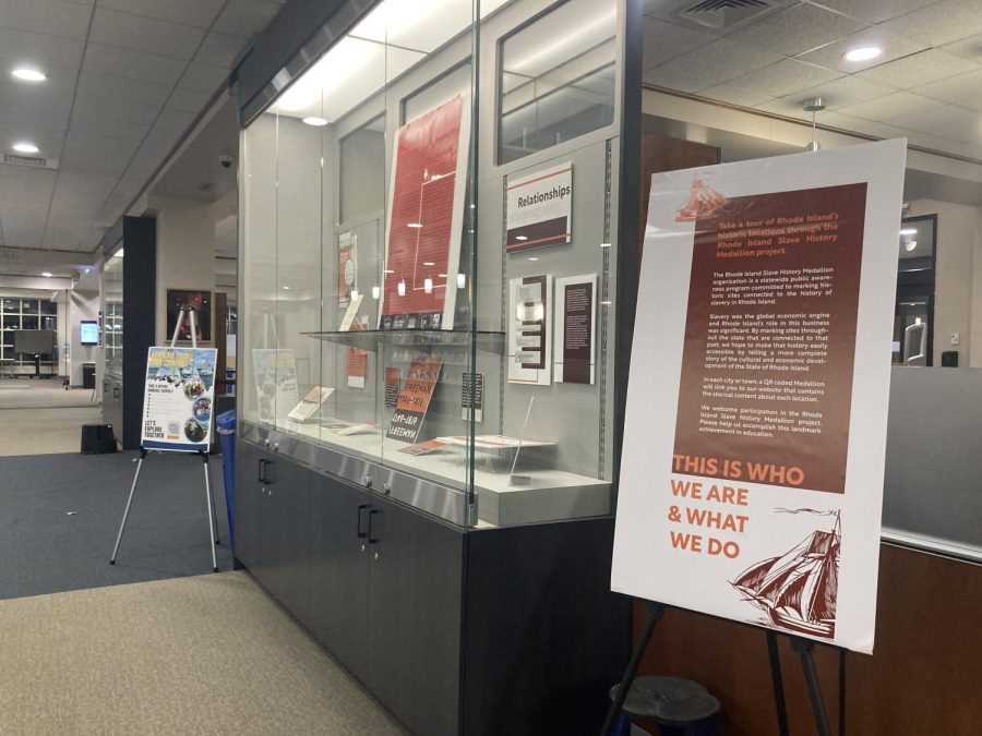 The history of slavery exhibit on display in the library