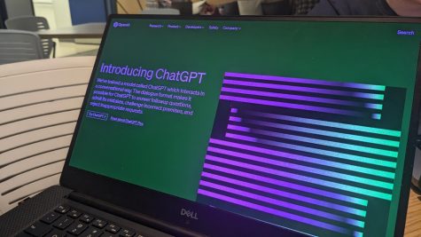 Introduction page for ChatGPT displayed on a laptop screen