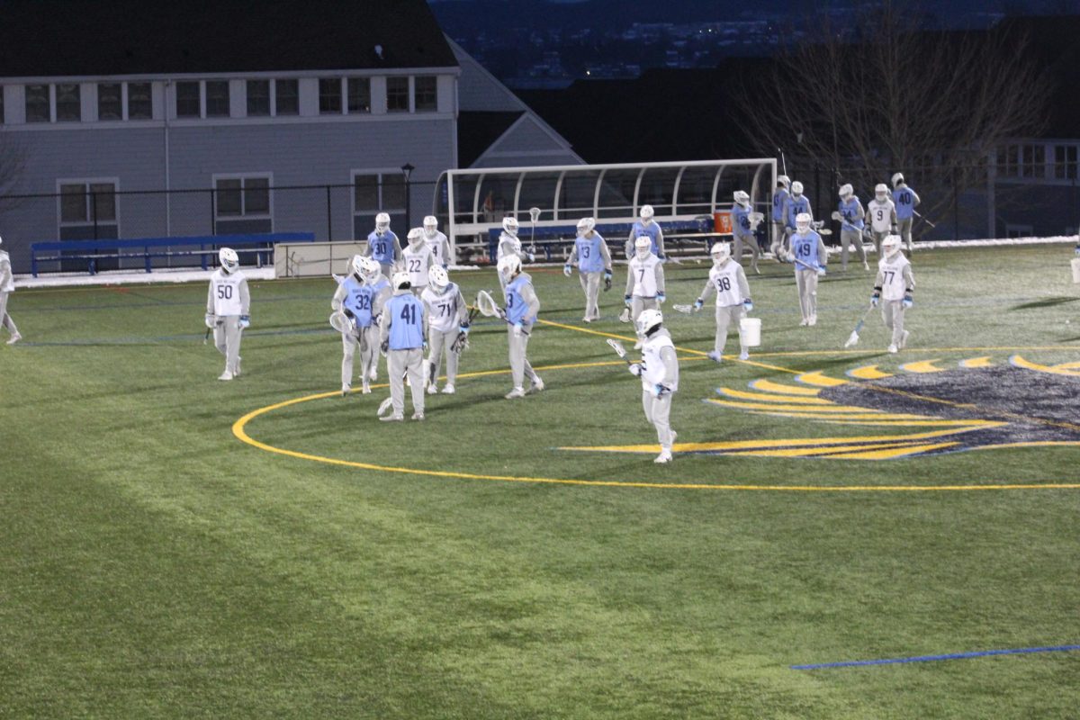 RWU Men's Lacrosse team at practice on Feb. 12th, 2025.