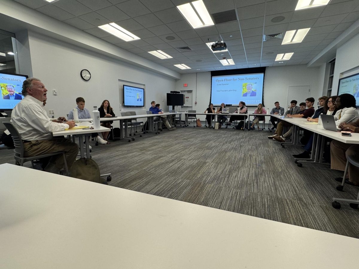 VP Dr. John King’s update to Student Senate