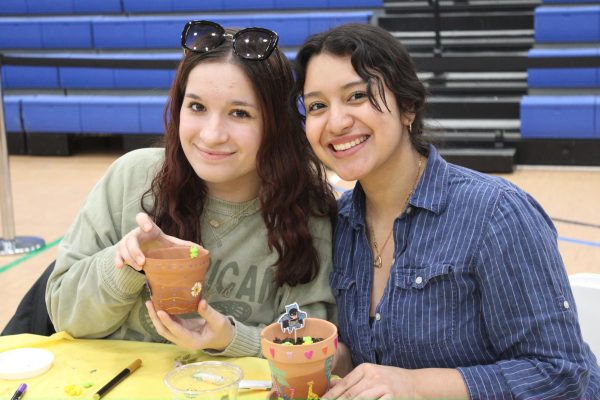 Students enjoy plant pot decorating at CEN March Meltdown event.