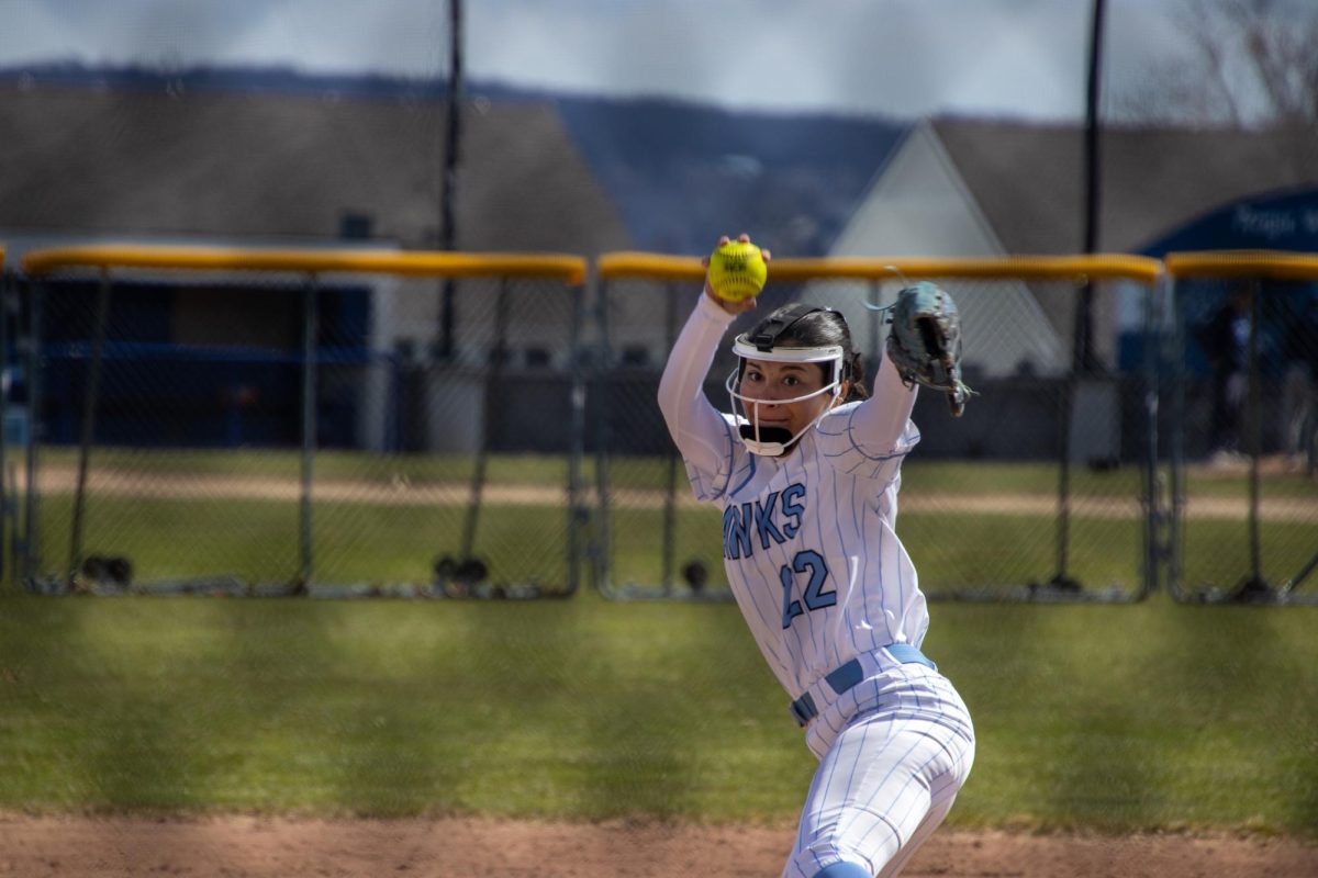 Senior, Raegen Germano, pitching to a RIC competitor,
